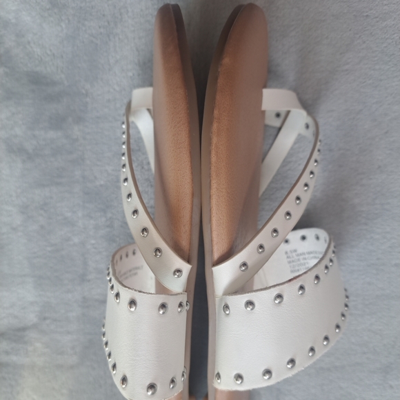 Lane Bryant Spring White Sandals Women's Slip On Slide Studded Size 8.5 W - Picture 12 of 14